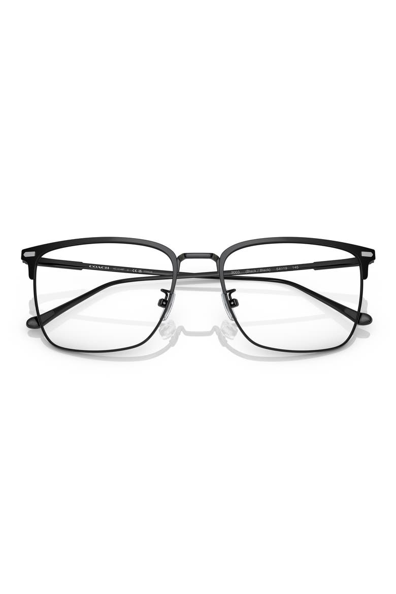 54mm Square Optical Glasses, Alternate, color, BLACK / BLACK / DEMO