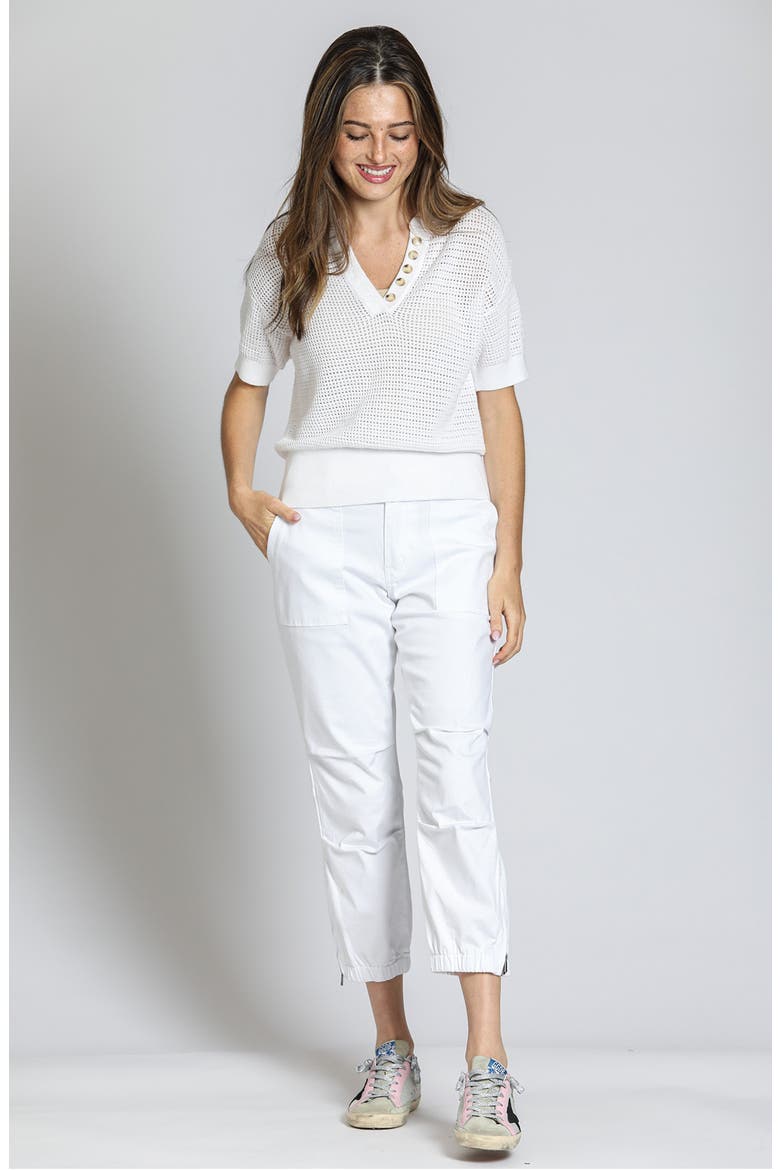 Open Stitch Cotton Polo, Alternate, color, WHITE