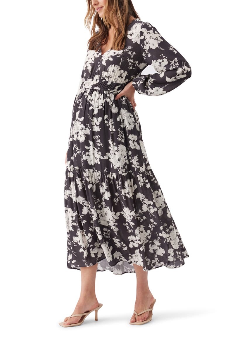 Drew Maxi Dress, Alternate, color, Black / White