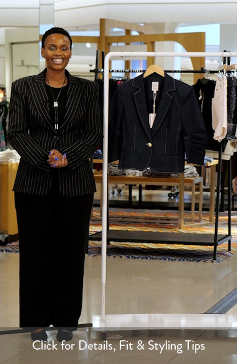 Khloe Crop Denim Blazer, sales video thumbnail