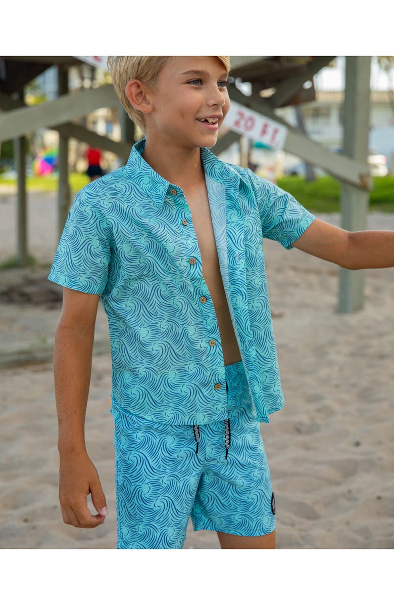 Feather 4 Arrow Kids' Peaks Short Sleeve Button-Up Shirt, Alternate, color, 