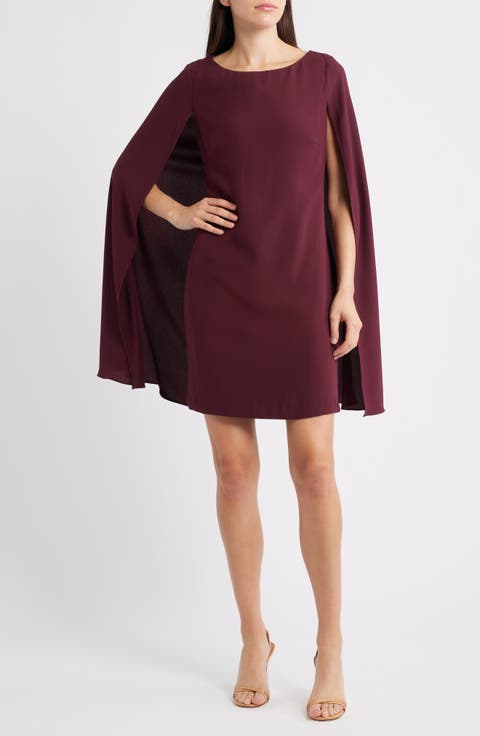 Capelet Georgette Cocktail Dress