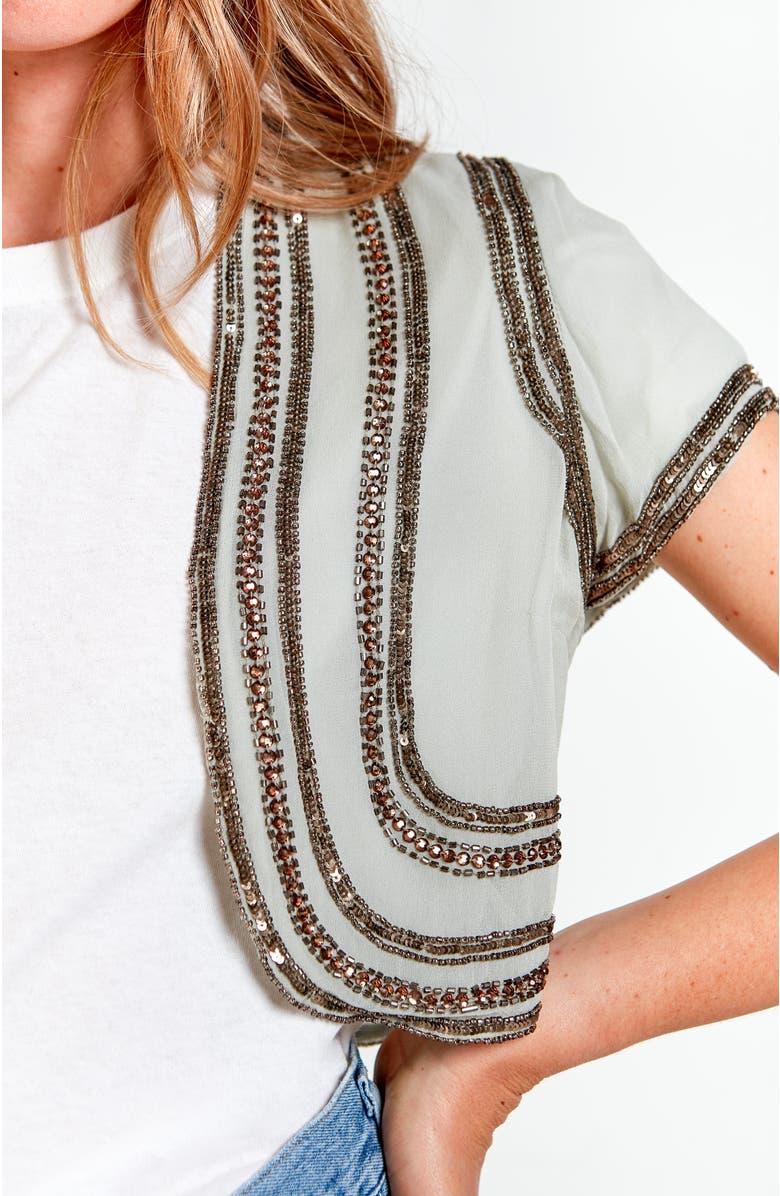 AS by DF Kiki Beaded Capelet, Alternate, color, Sage Green