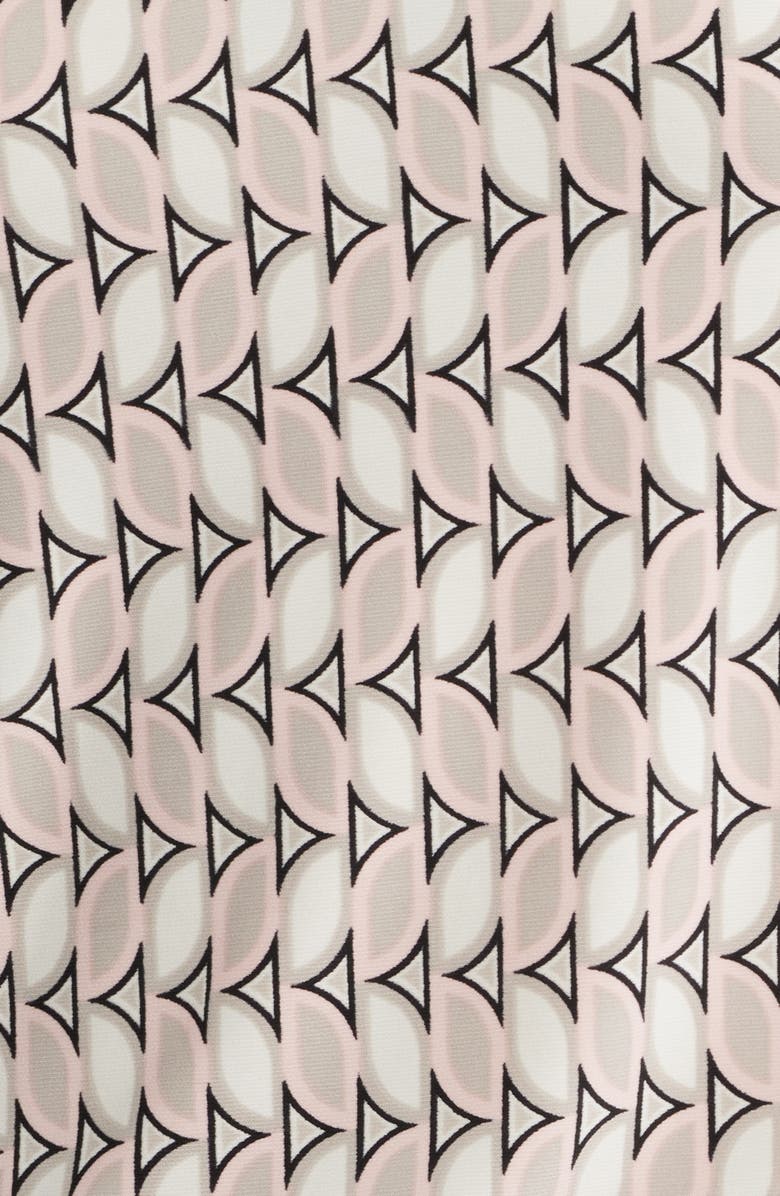 Anne Klein Triple Pleat Geo Print Sleeveless Top, Alternate, color, White Dove Multi