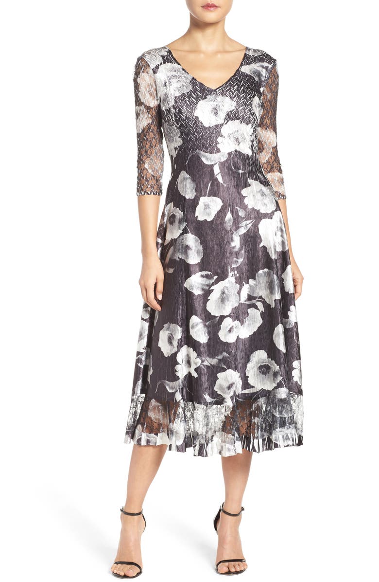 Komarov Mixed Media Midi Dress, Main, color, 