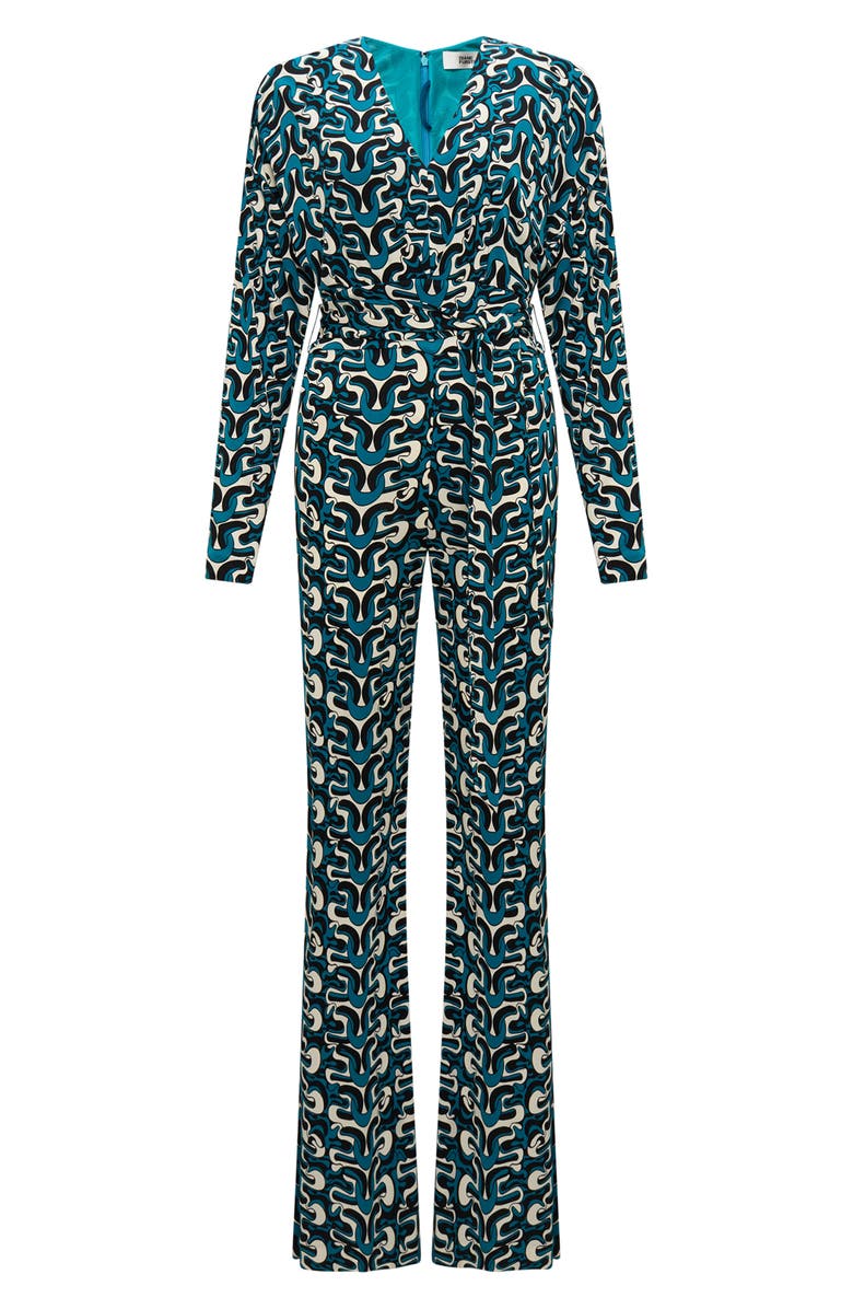 DVF Marilou Abstract Print Long Sleeve Jumpsuit, Alternate, color, 