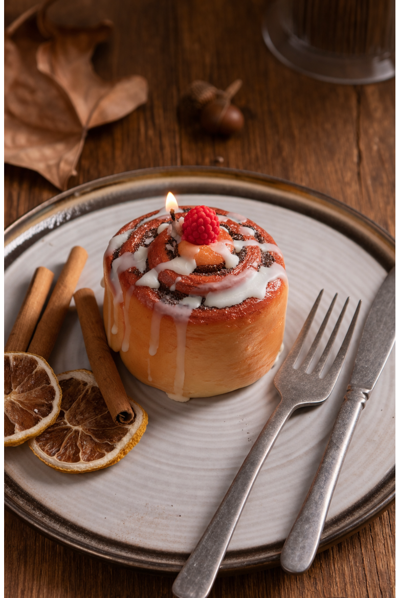 Cinnamon Roll Candle, Alternate, color, Cinnamon