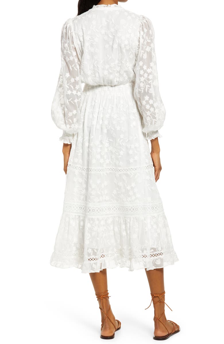 Ever New Hillary Floral Embroidered Midi Dress, Alternate, color, 