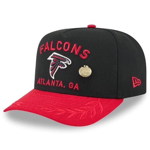 Men's New Era Black/Red Atlanta Falcons 2025 NFL Draft On Stage A-Frame 59FIFTY Fitted Hat