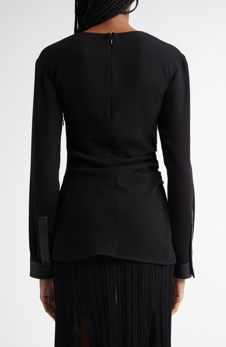 Proenza Schouler Alexis Asymmetric Ruched Double Crepe Top, Alternate, color,