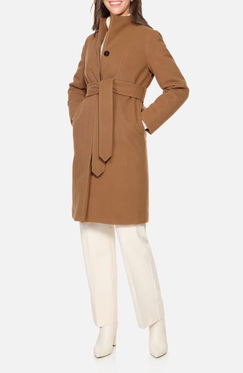 Norwegian Wool Stand Collar City Virgin Wool Blend 756 Fill Power Down Waterproof Coat In Brown
