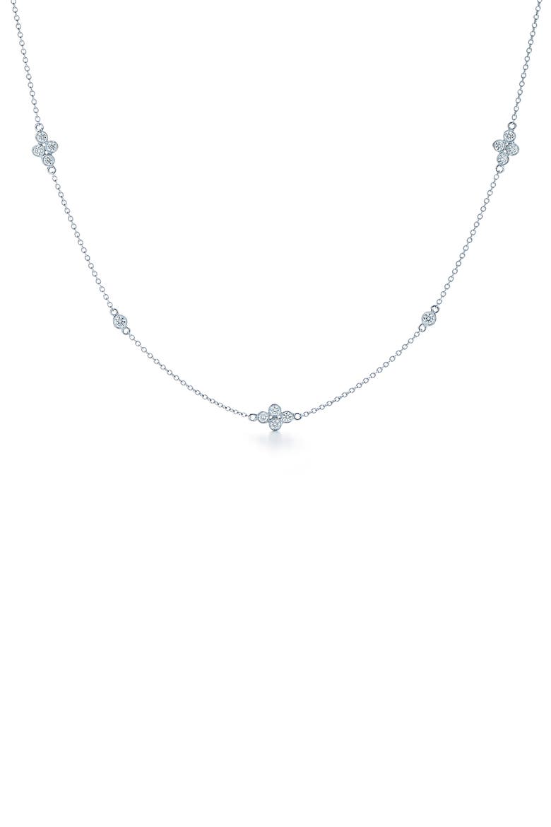 Diamond Station String Necklace, Main, color, SILVER