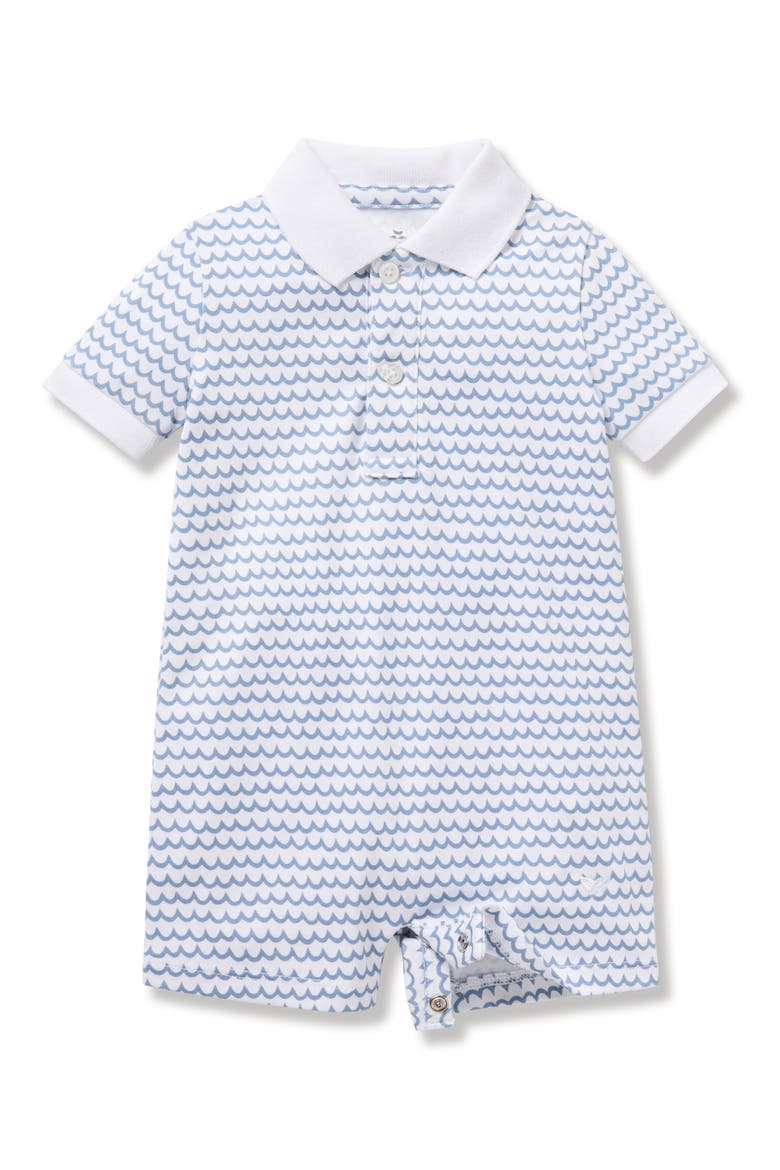 La Mer Pima Cotton Summer Romper, Main, color, BLUE