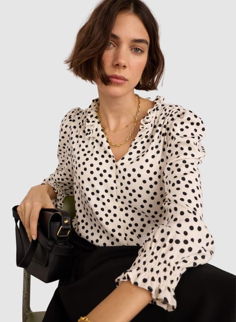Cela Ruffled Neck Blouse
