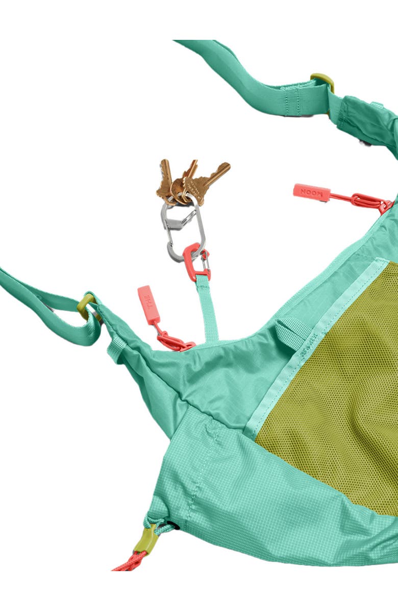 Baboon to the Moon Crescent Crossbody Bag, Alternate, color, Aqua Drift