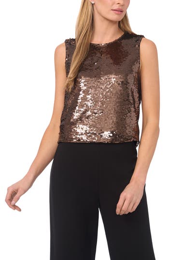 Halogen ® Sequin Shell Top In Brown
