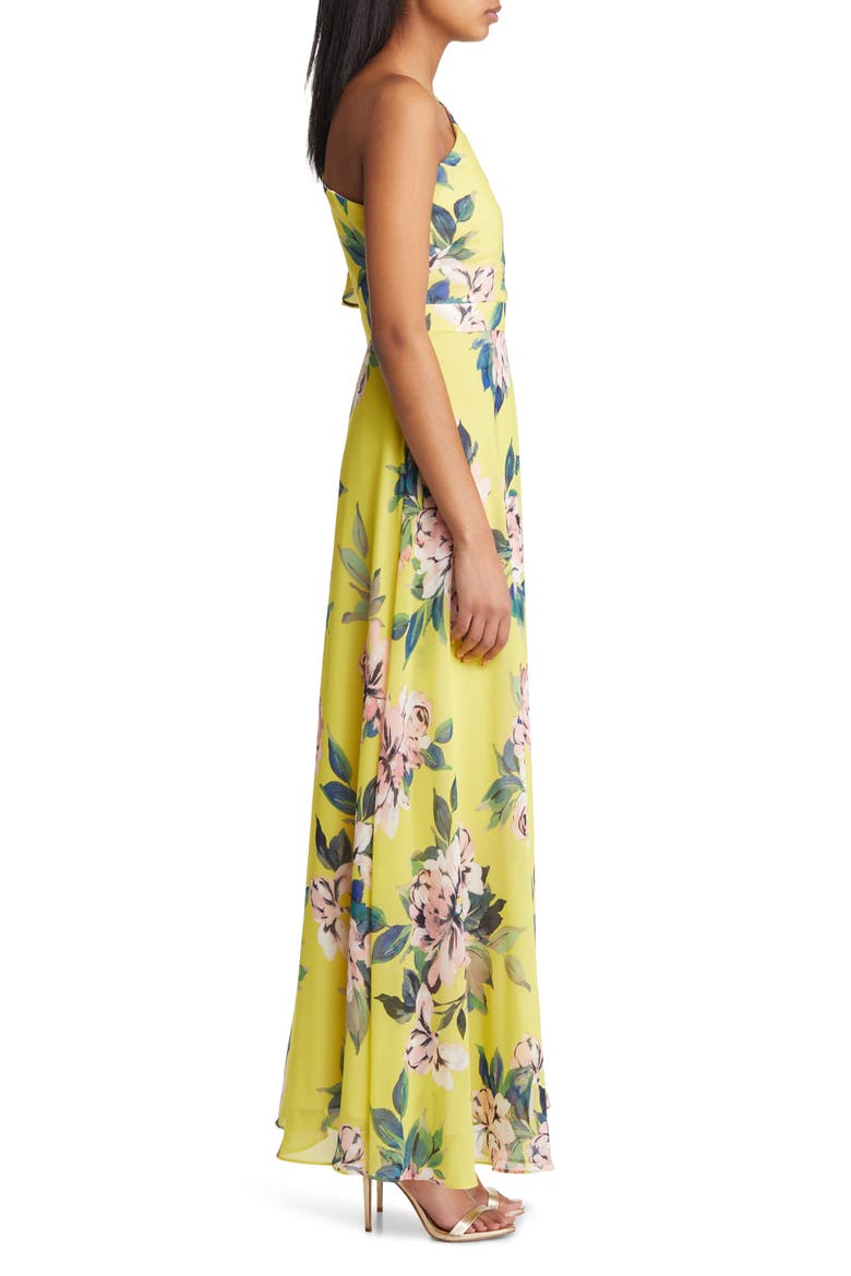 One-Shoulder Flutter Sleeve Maxi Dress, Alternate, color, YELLOW