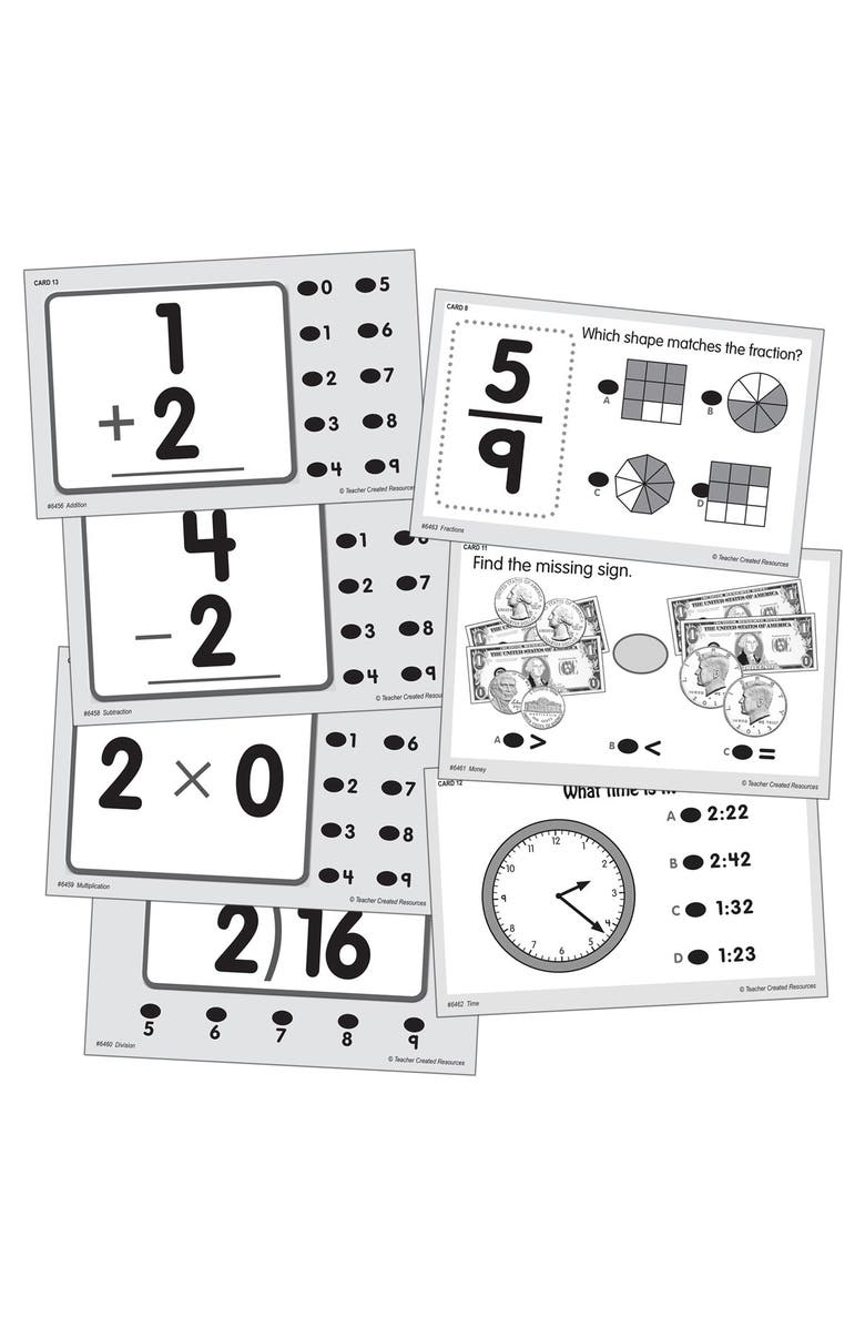 Kaplan Early Learning Company Power Pen Learning Math Quiz Cards - Set of 7, Alternate, color, Multicolor