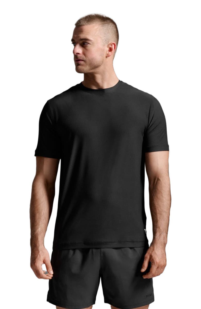2XU Mens Signature Tee, Alternate, color, Black/Black