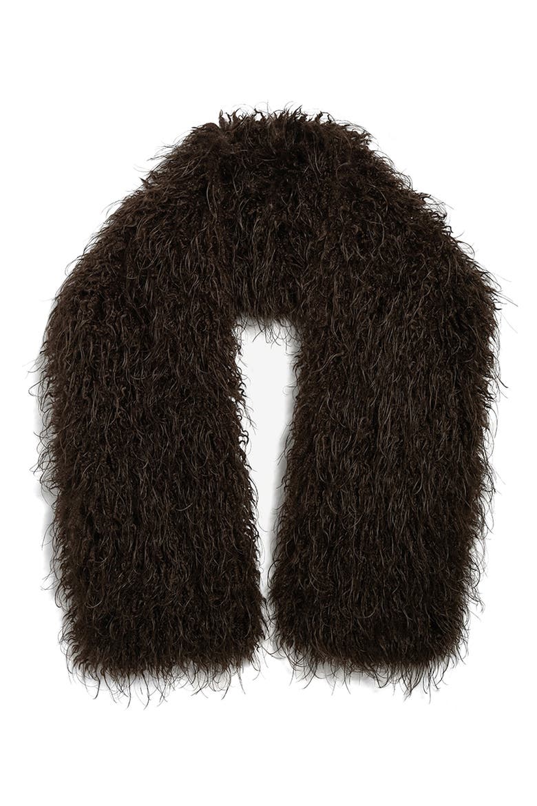 Dame Faux Fur Shawl, Main, color, DEEP BROWN