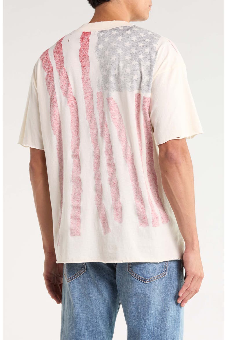 Union Jack Flag Cotton Graphic T-Shirt, Alternate, color, OFF WHITE