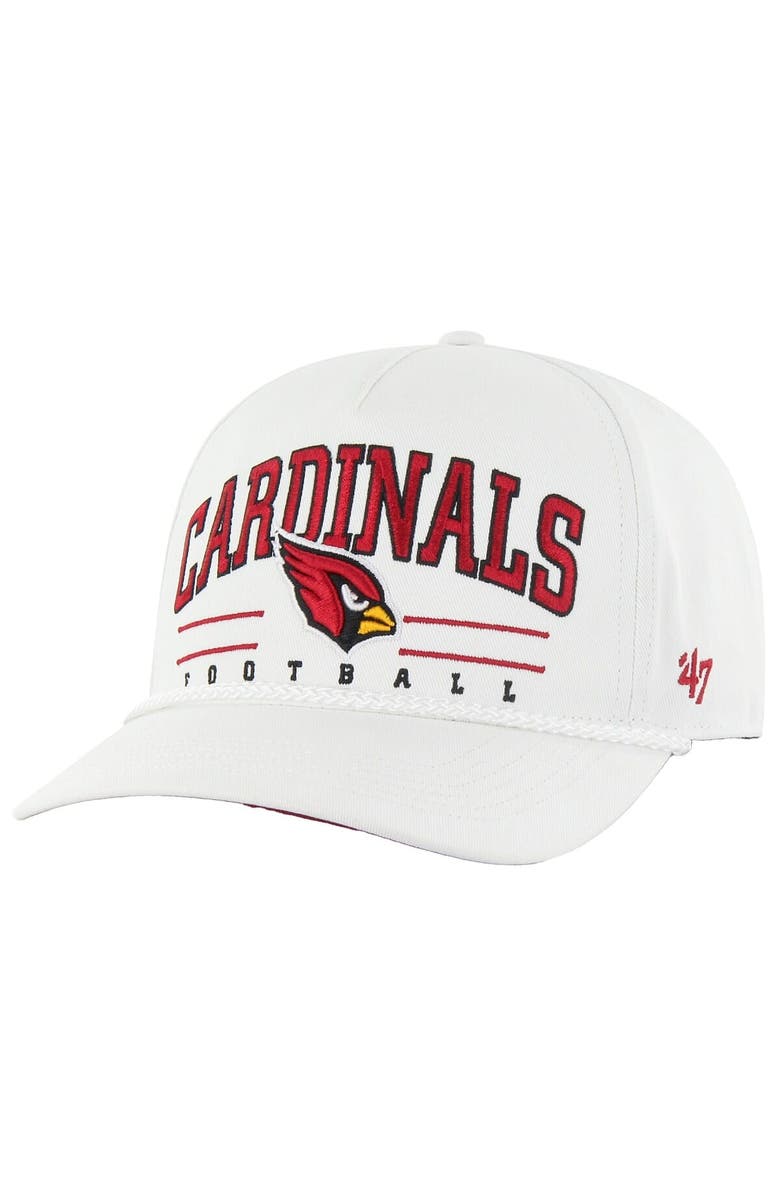'47 Men's '47 White Arizona Cardinals Roscoe Hitch Rope Adjustable Hat, Main, color, 