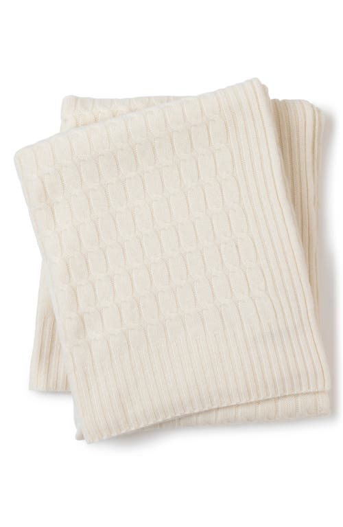 Sofia Cashmere Veneto Cable Knit Cashmere Throw Blanket In Neutral