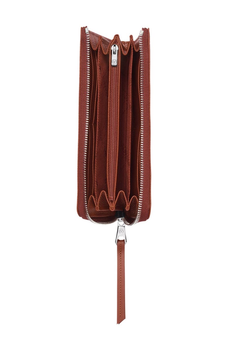 Longchamp Le Foulonne 3/4 Zip Wallet, Alternate, color, Chestnut