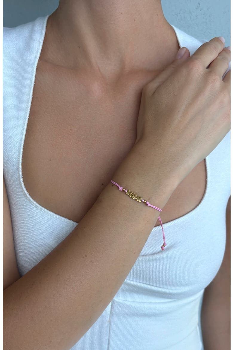 Mama Adjustable Cord Bracelet, Alternate, color, PINK/ GOLD