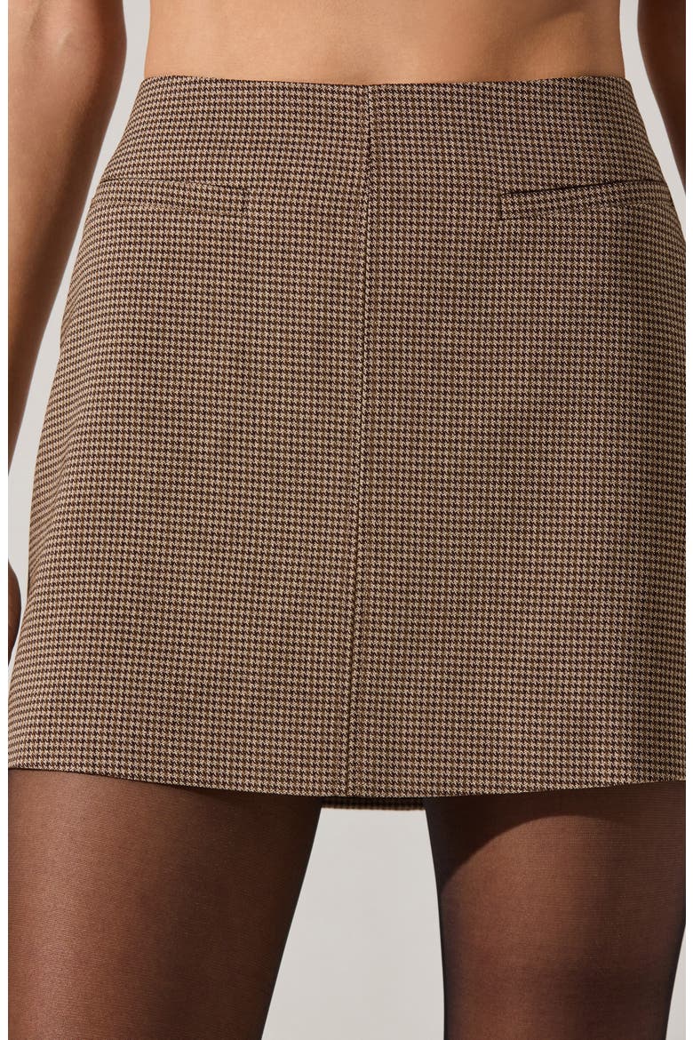 Laudine Houndstooth Check Miniskirt, Alternate, color, BROWN HOUNDSTOOTH