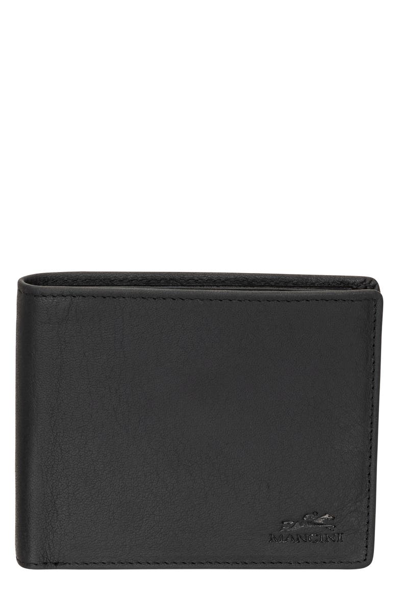 Buffalo RFID Wallet with Coin Pocket, Main, color, BLACK