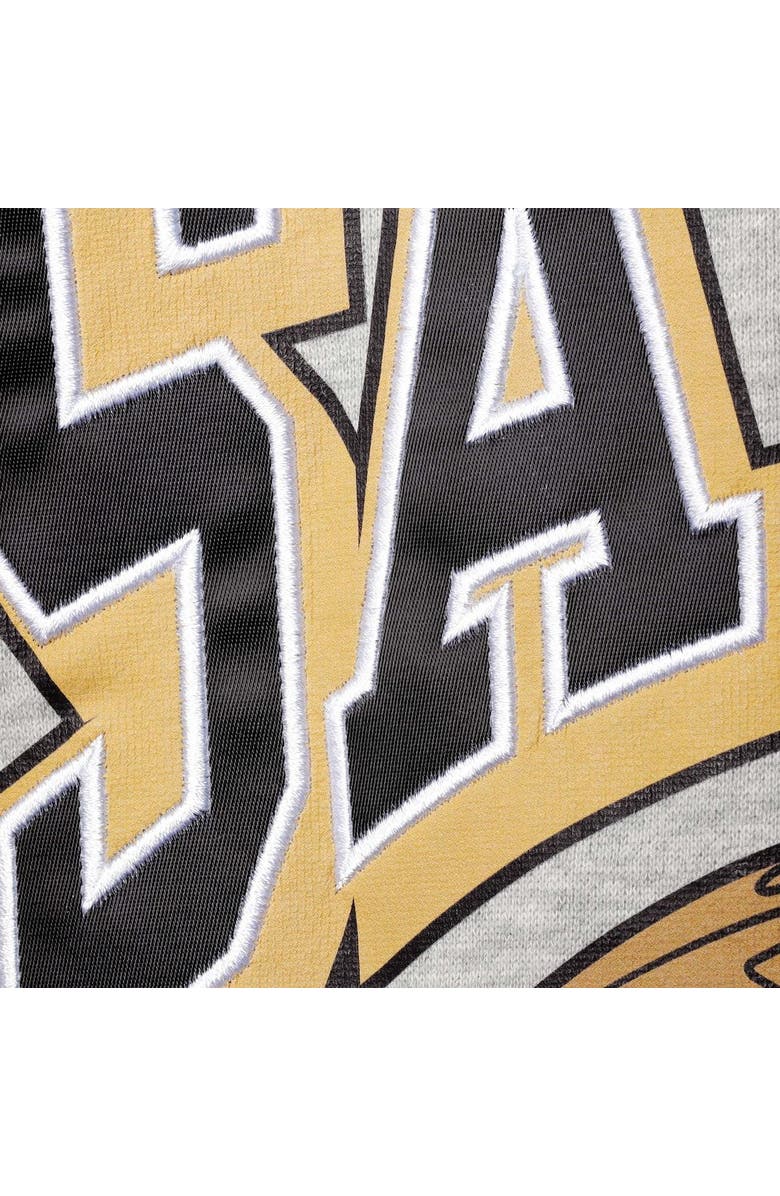 Mitchell & Ness Men's Mitchell & Ness Heathered Gray New Orleans Saints Big & Tall Allover Print Pullover Sweatshirt, Alternate, color,