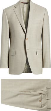 Canali Siena Regular Fit Solid Tan Wool Suit