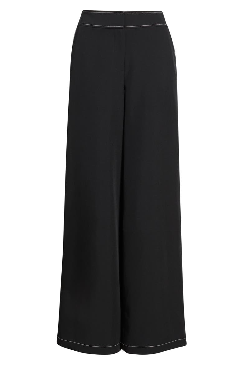 Wide Leg Pants, Alternate, color, BLACK WHITE