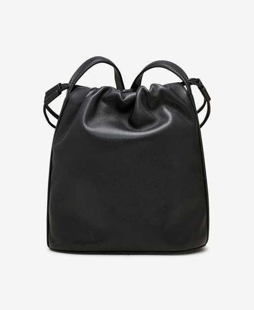 Dkny Channing Small Drawstring In Black/silver