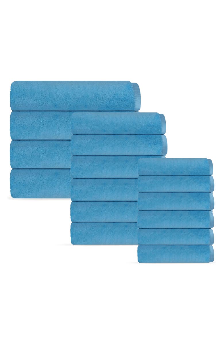 DePera Puresoft 16-Piece Turkish Cotton Towels Set, Main, color, Seaglass