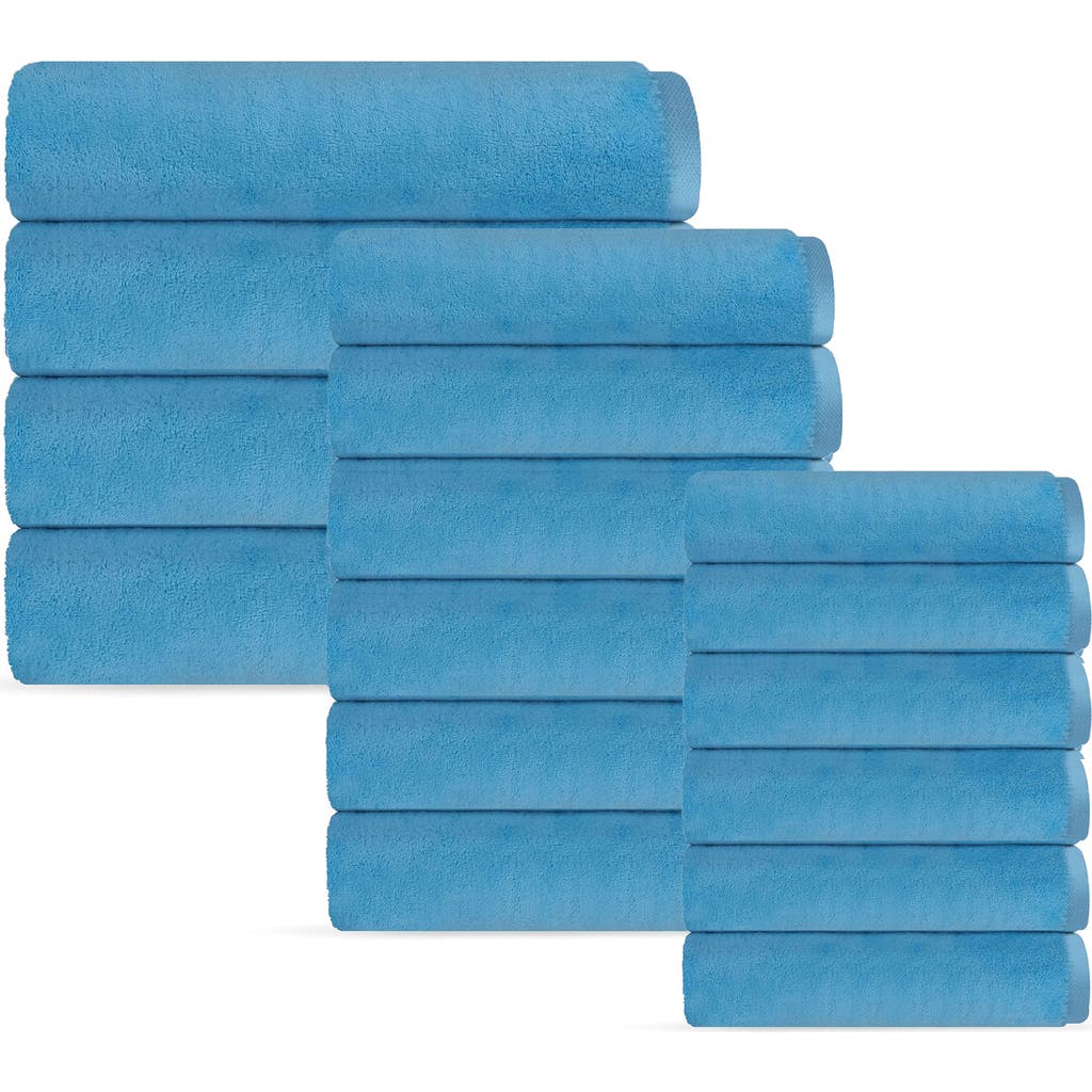 Depera Puresoft 16-piece Turkish Cotton Towels Set In Blue