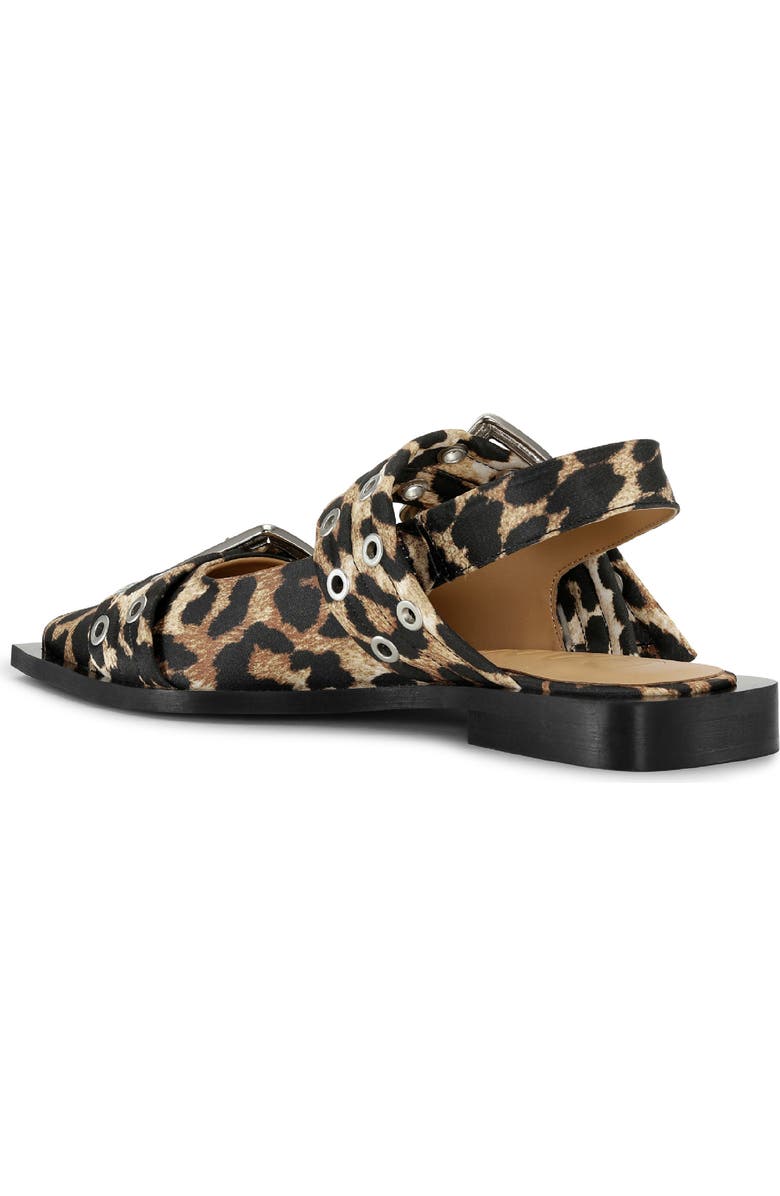 Ganni Slingback Pointed Toe Flat, Alternate, color, Leopard
