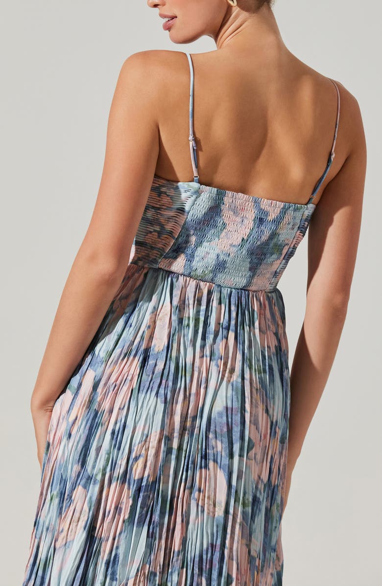 ASTR the Label Maeve Midi Dress, Alternate, color, Blue Multi Abstract