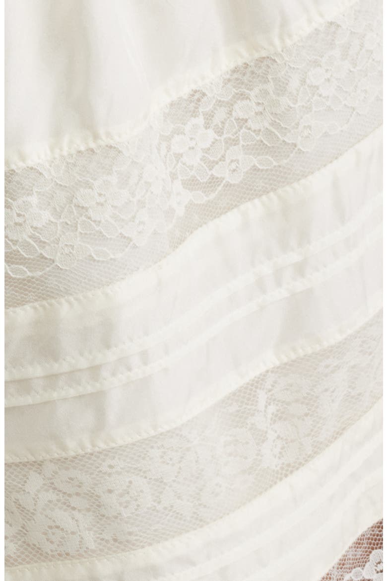 Linata Lace Trim Silk Top, Alternate, color, IVORY
