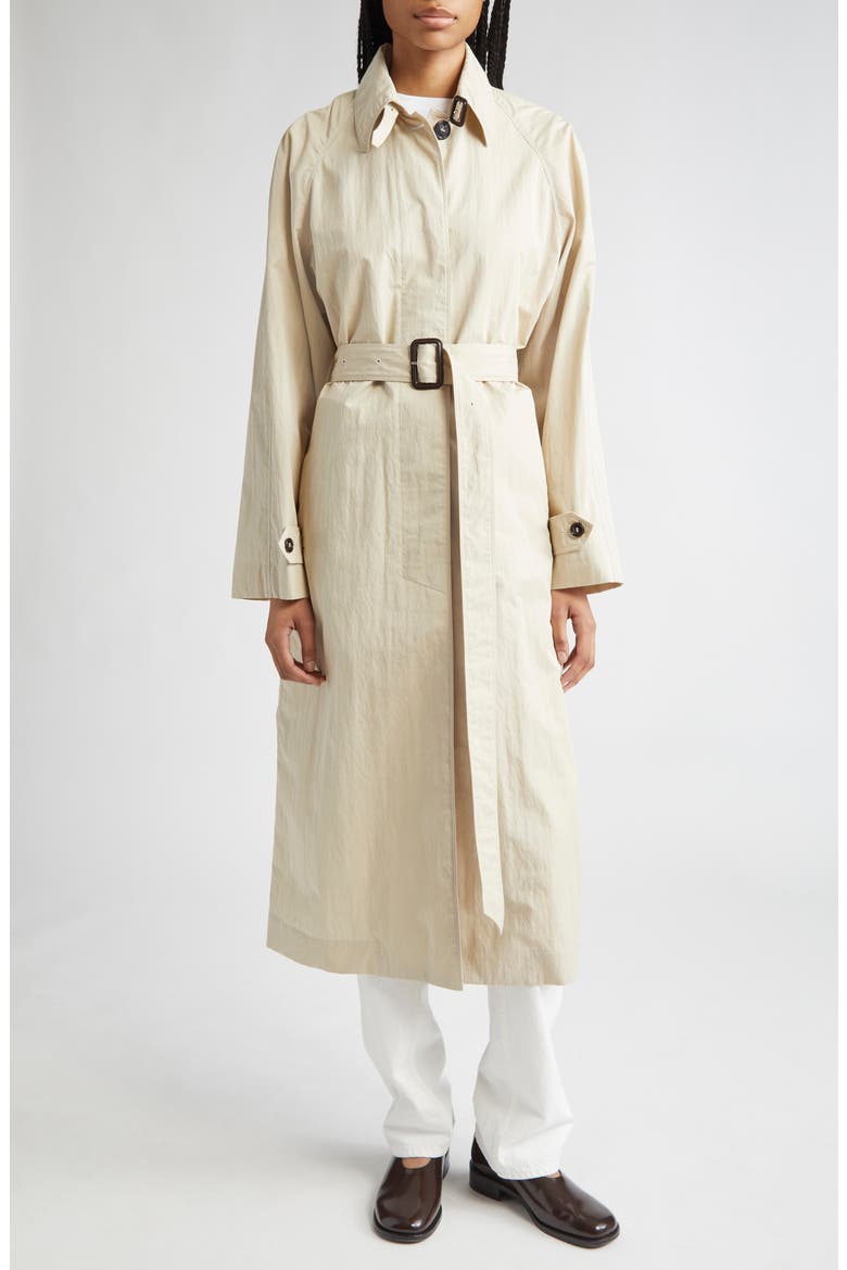 Unlined Belted Water Repellent Trench Coat, Main, color, BEIGE