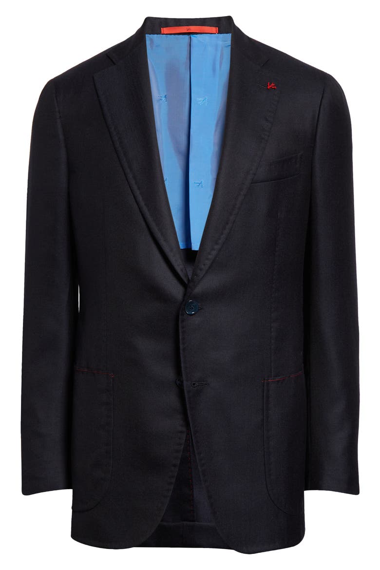Domenico Cashmere & Silk Sport Coat, Alternate, color, NAVY