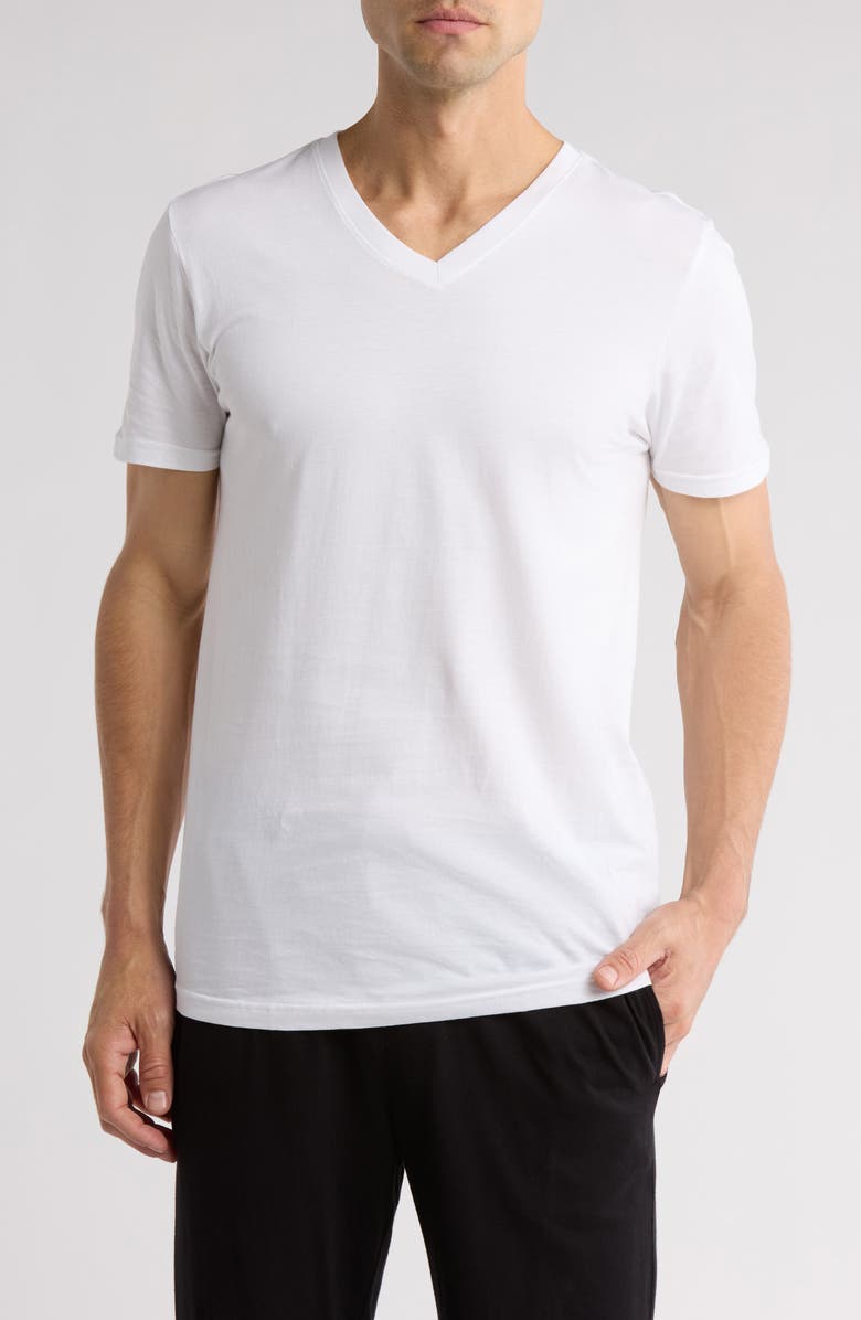 NORDSTROM RACK 3-Pack Classic Cotton Slim Fit V-Neck Undershirts, Main, color,
