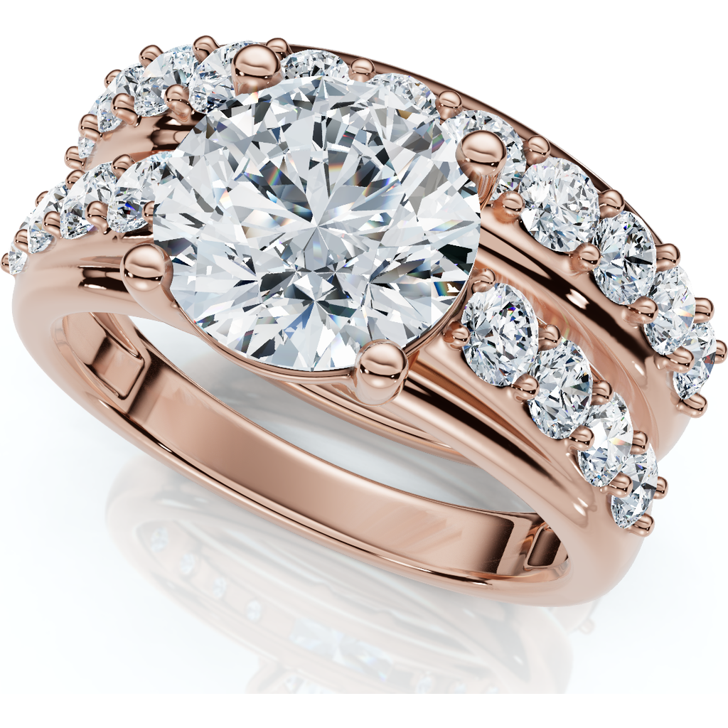 Bliss Diamond Certified 2 1/2ct Diamond Engagement Wedding Ring Set 14k Gold Lab Grown In 14k Rose Gold