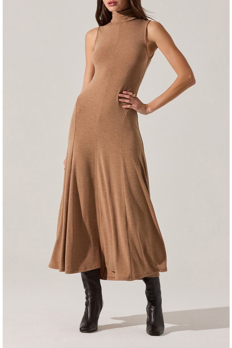 Haylie Turtleneck Knit Dress, Main, color, KHAKI