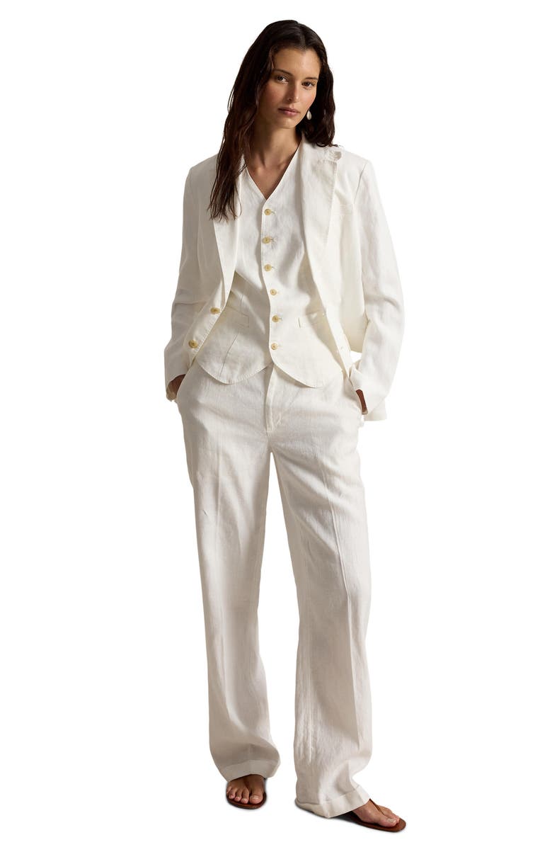 Polo Ralph Lauren Straight Leg Linen Pants, Alternate, color, White