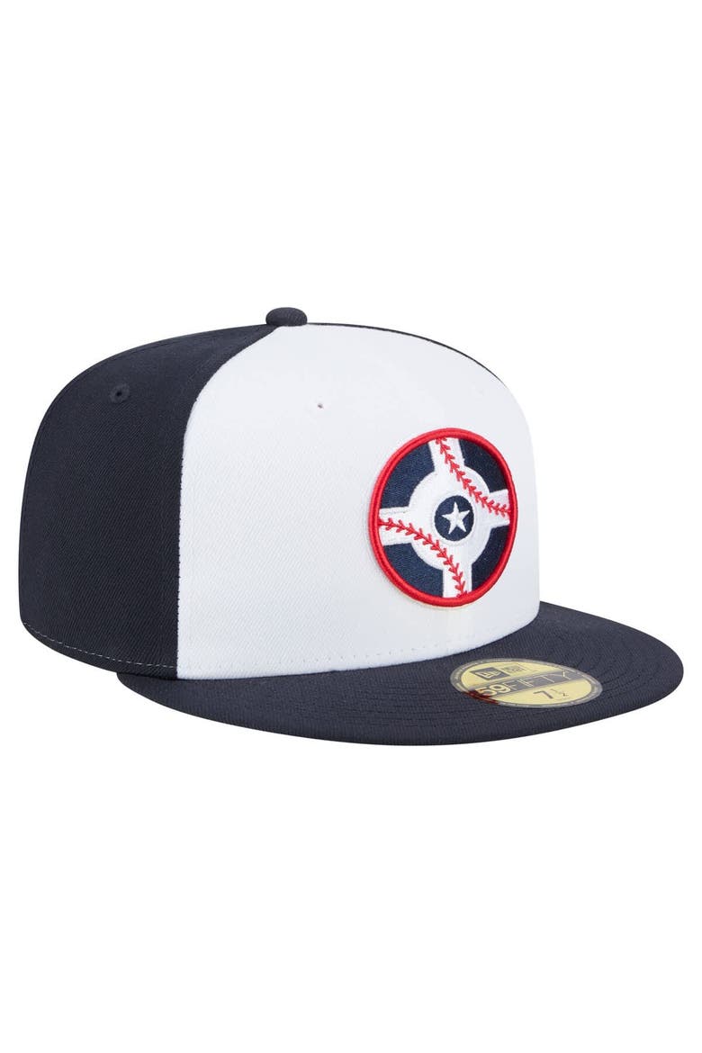 Men's New Era  White/Navy Indianapolis Indians Authentic Collection 59FIFTY Fitted Hat, Alternate, color, White