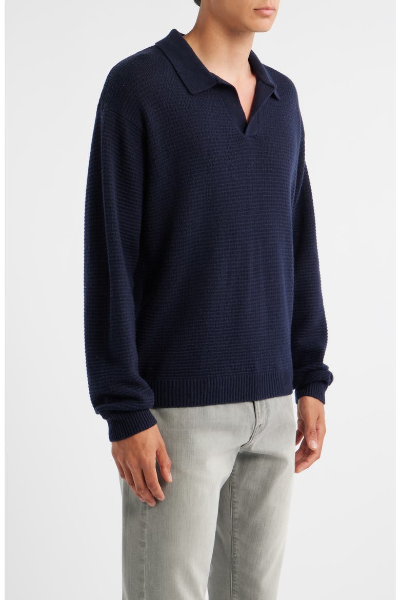 Textured Wool & Cashmere Sweater, Alternate, color, DARK NAVY