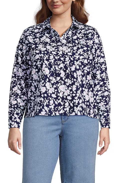 No Iron Boxy Cropped Shirt