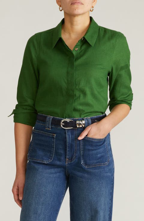 Elbe Long Sleeve Button-Up Shirt (Regular & Plus)